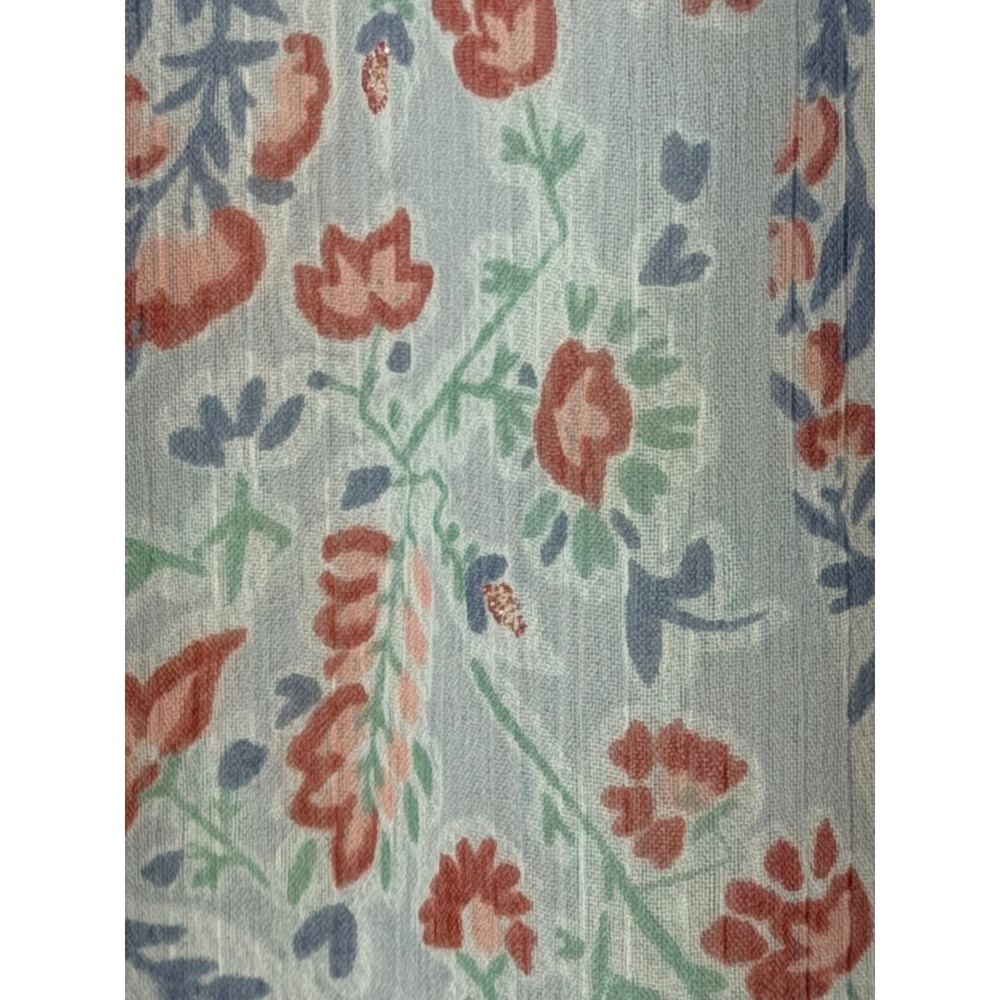 LC Lauren Conrad Playful Paisley Midi Dress Blue Pink Floral Cottagecore Medium - Picture 16 of 16